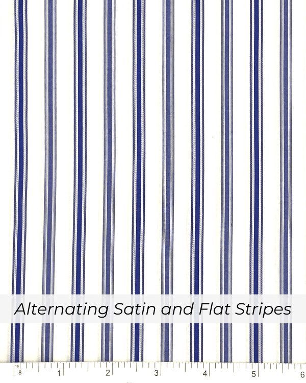Woven Blue White Ticking Stripe Fabric | Premium Cotton
