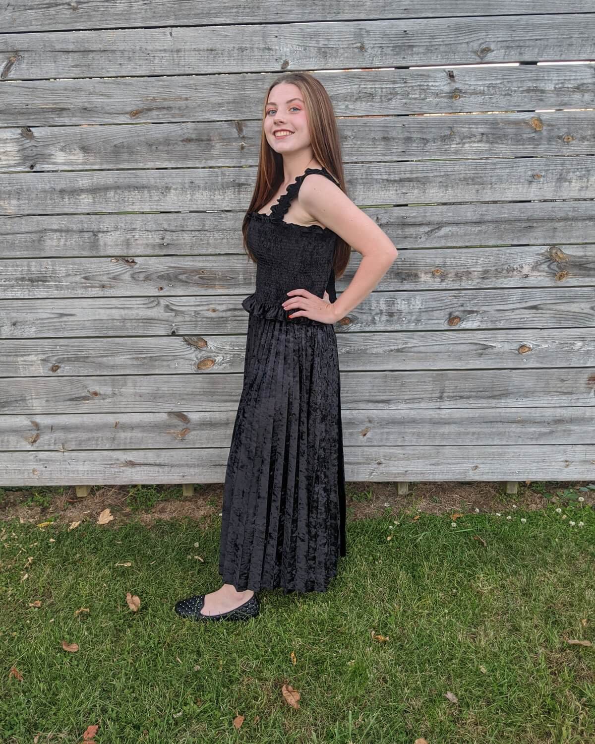 Black Crushed Velvet Frankie Top